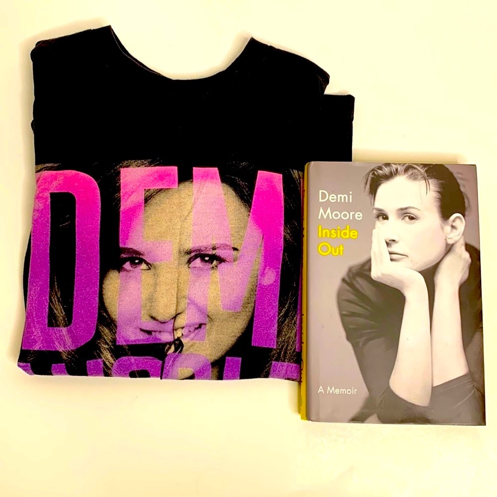 Demi Moore Bundle | Demi Tour Tee Shirt Hardcover Autobiography Book Inside Out! - Picture 12 of 13